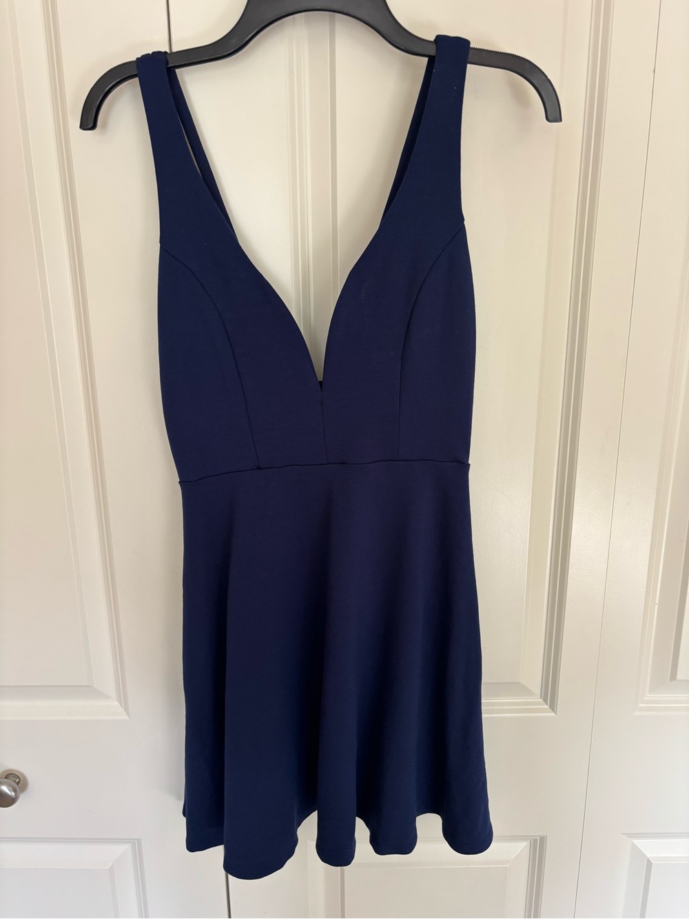 Lulu’s Love Galore Navy Blue Strappy Sleeveless Skater Dress sz Small